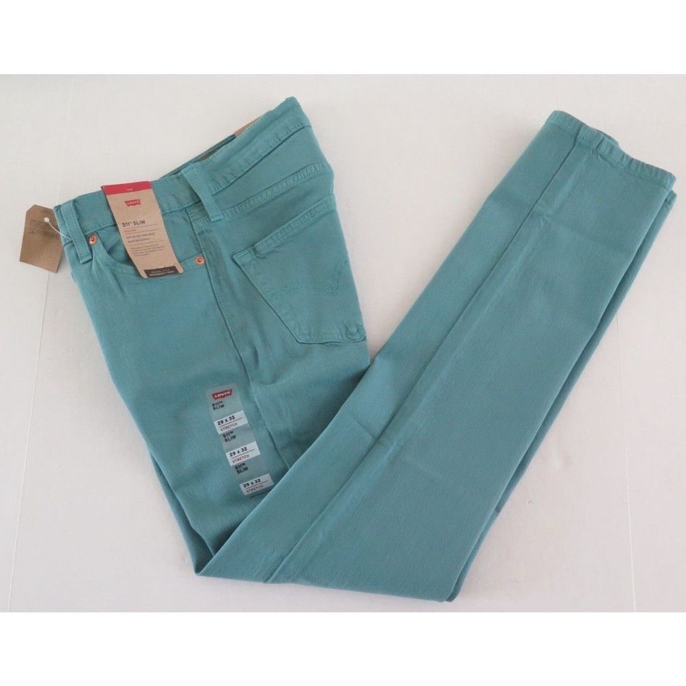 Levi's 511 Men's Sz 29x32 Teal Slim Fit Eco Ease Jean Pants - Picture 6 of 6
